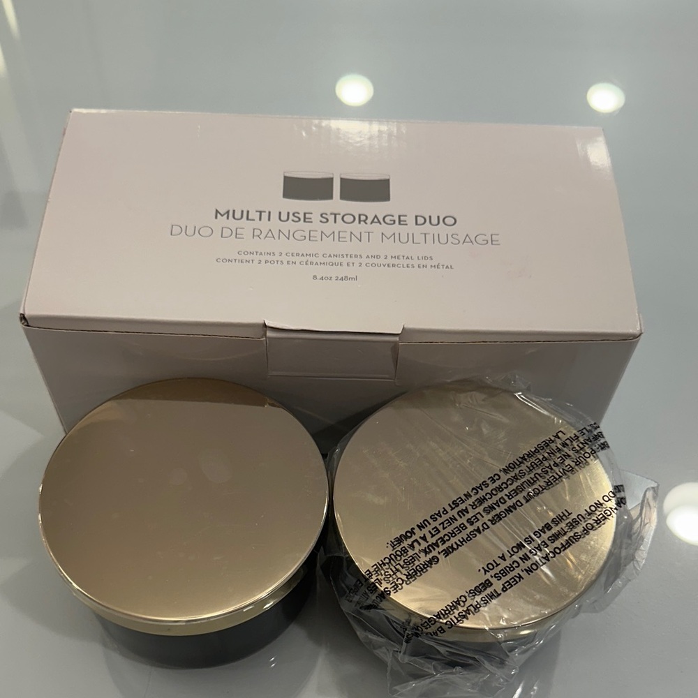 Z Gallerie Storage NWT Duo with Gold Lids